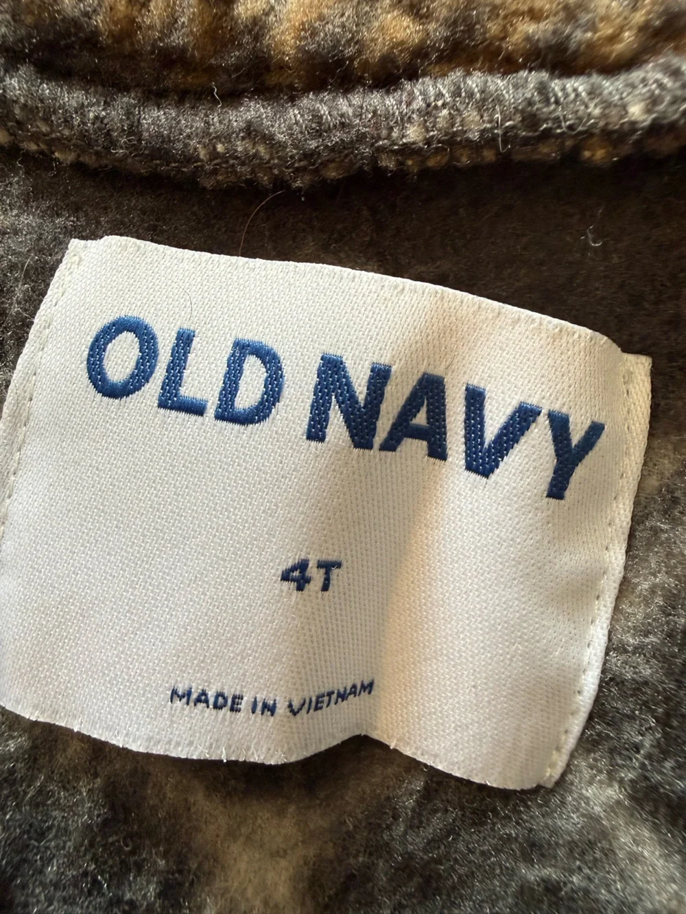 Old Navy Brown and Cream Sherpa Jacket 4T